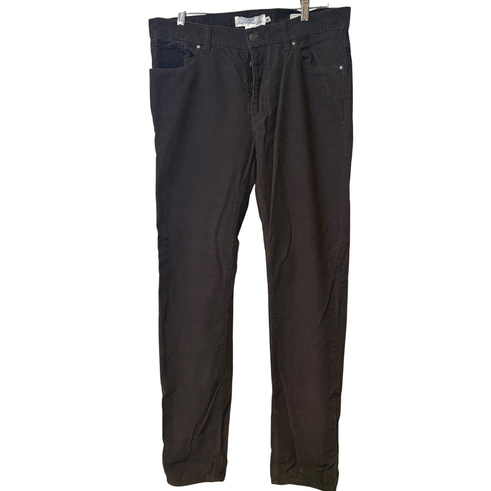 LOGG by H&M Mens Slim Fit Corduroy Pants Brown‎ Size 34x32 Button Fly Y2K